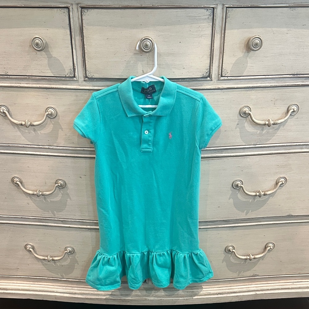 Ralph Lauren Kids Aqua Polo Dress